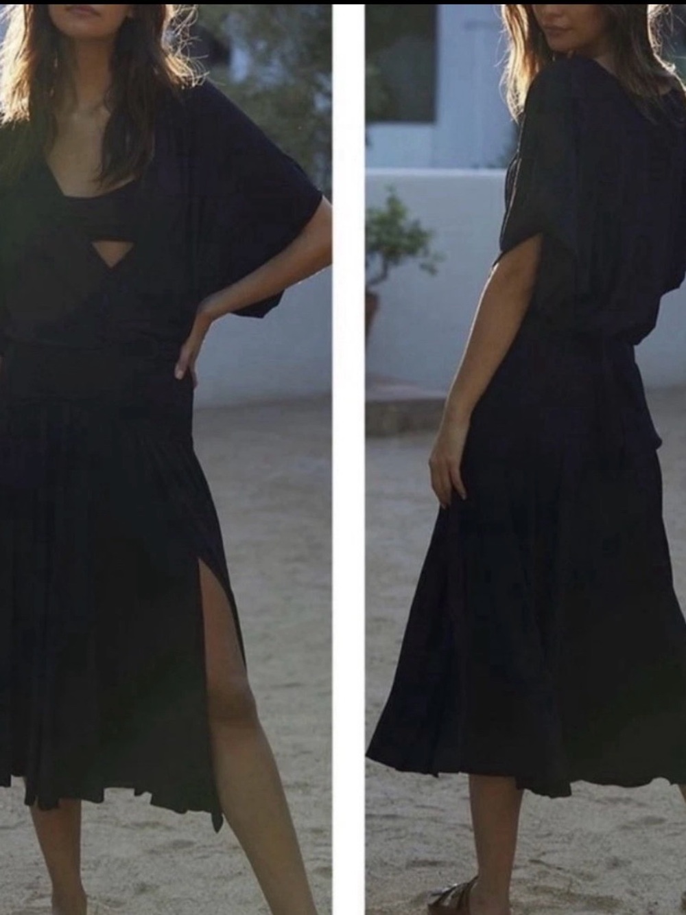 Free People FP Beach Kauai Black Midi Dress Stretchy
Slinky Boho Beachwear M